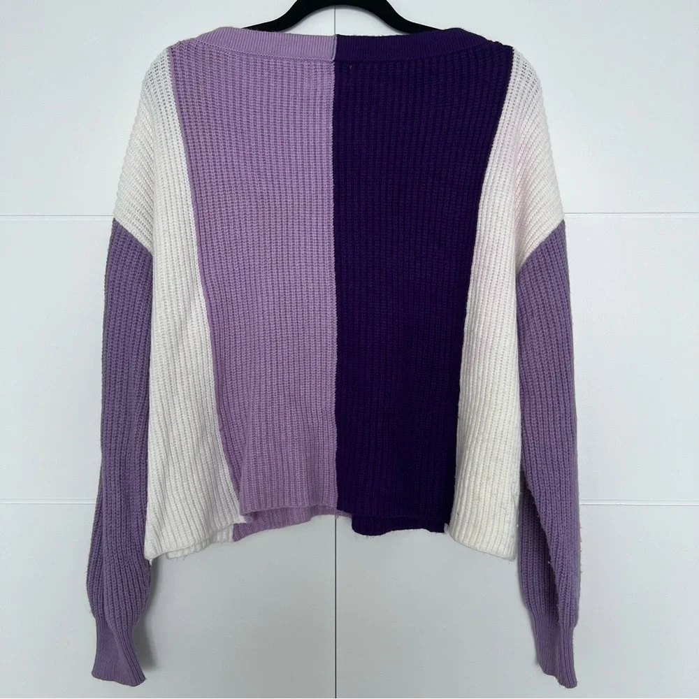 Jun & Ivy Purple Colorblock Sweater - Picture 2 of 3